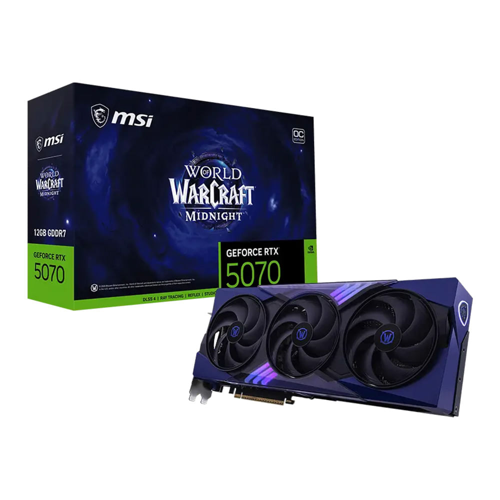 Tarjeta gráfica MSI GeForce RTX 5070 12GB 192 bit color Midnight Void Edition