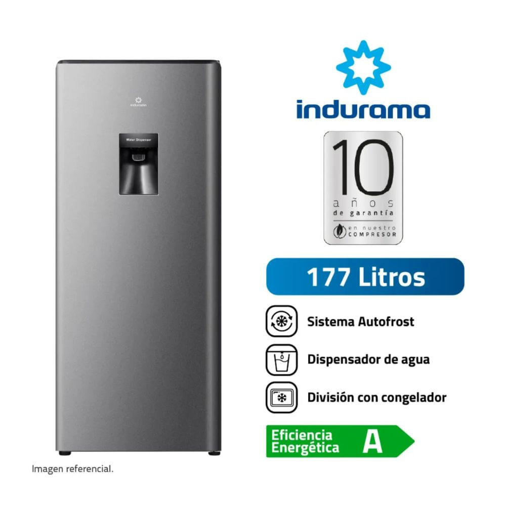 Refrigeradora INDURAMA Croma Monopuerta Autofrost 177L RI-289D .