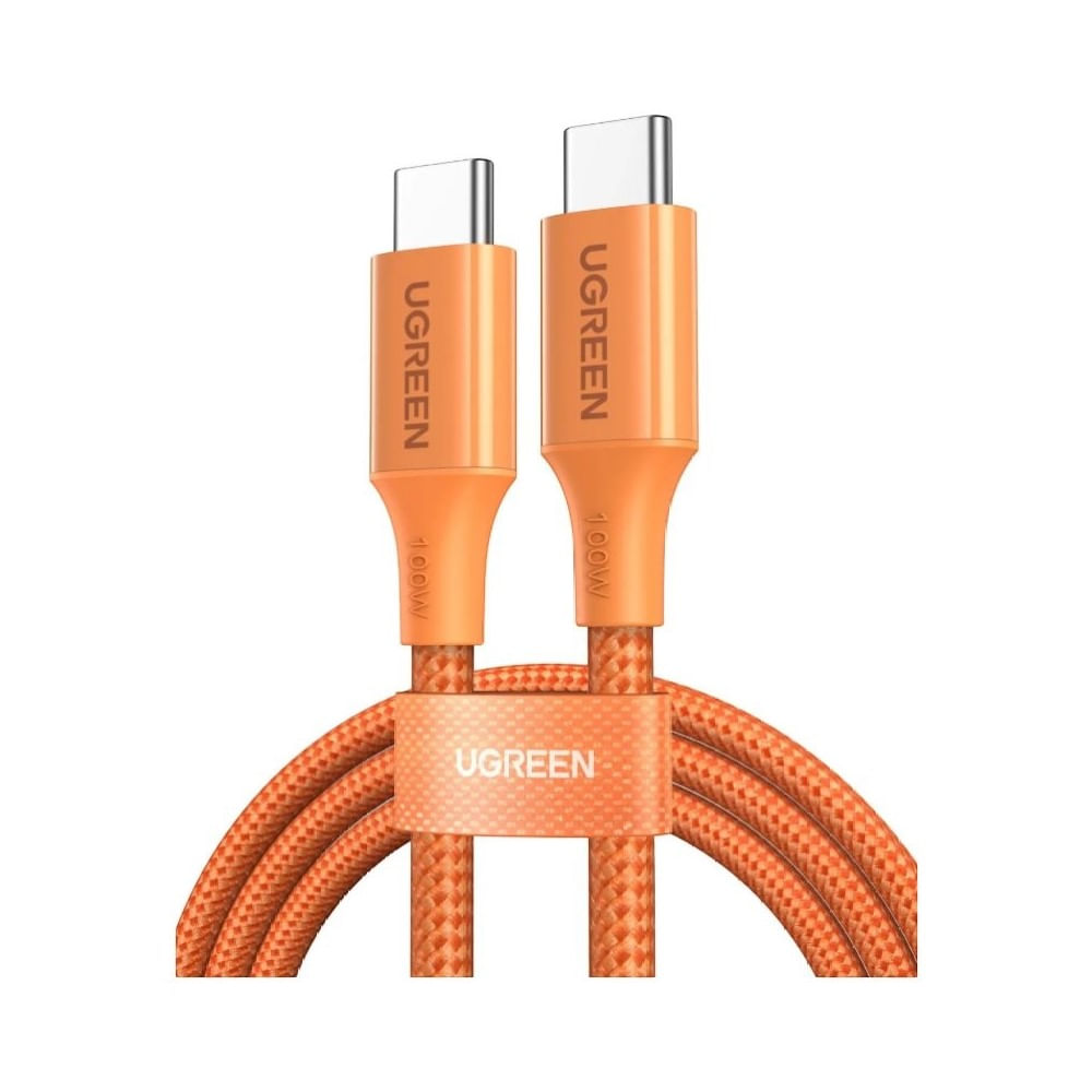 UGREEN Cable USB-C a USB-C 100W 5A 1M PD Carga Rápida Trenzado Naranja L502 95493