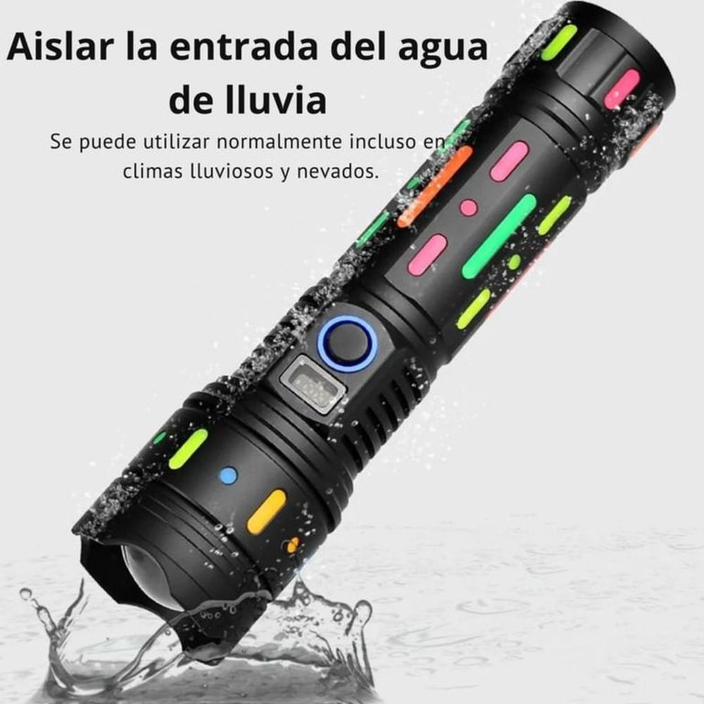 Linterna Lantum Luz Blanca Color Negro