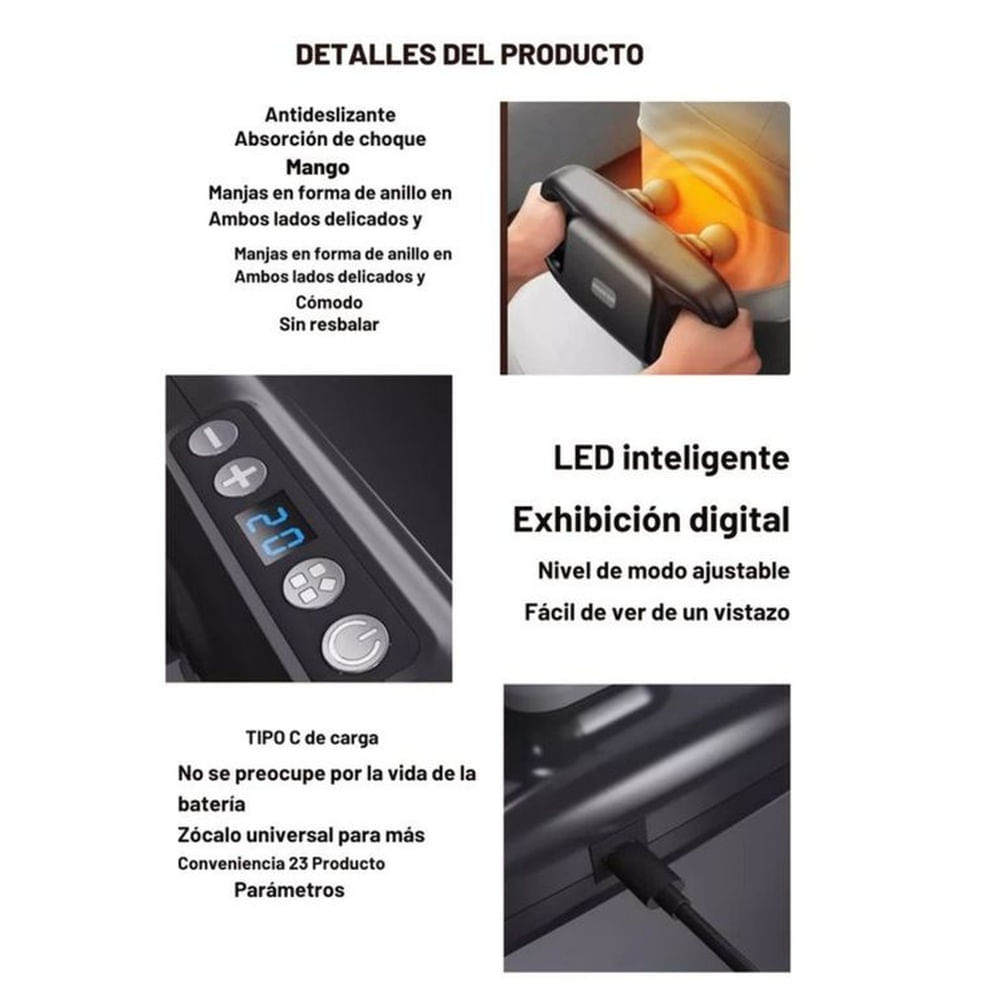 Masajeador Muscular de 4 Cabezales Alta Frecuencia