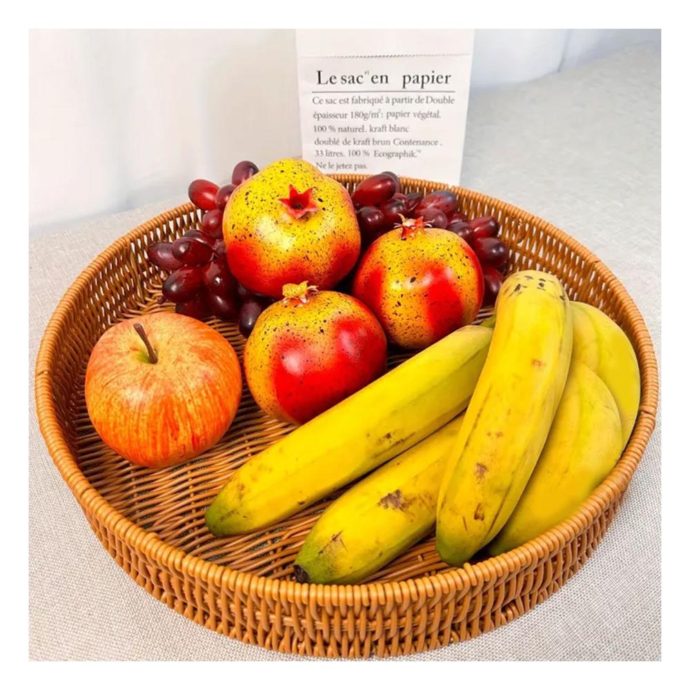 Base Decorativa Tejida Circular 30cm Marron Orden Personal Diario Extra Y+Ligas Regalo