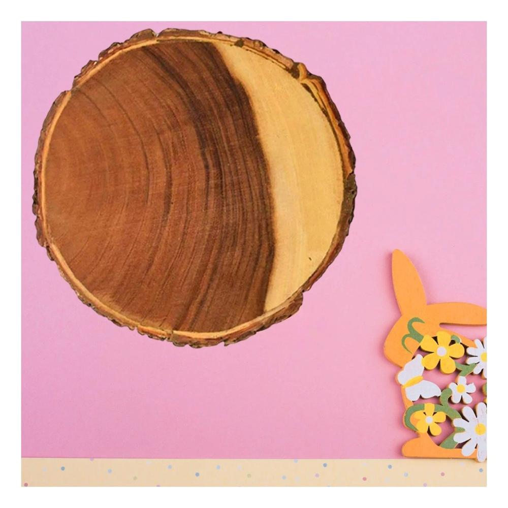 Objeto Decorativo Circular de Madera para Decoracion de Hogar y Casa Natural