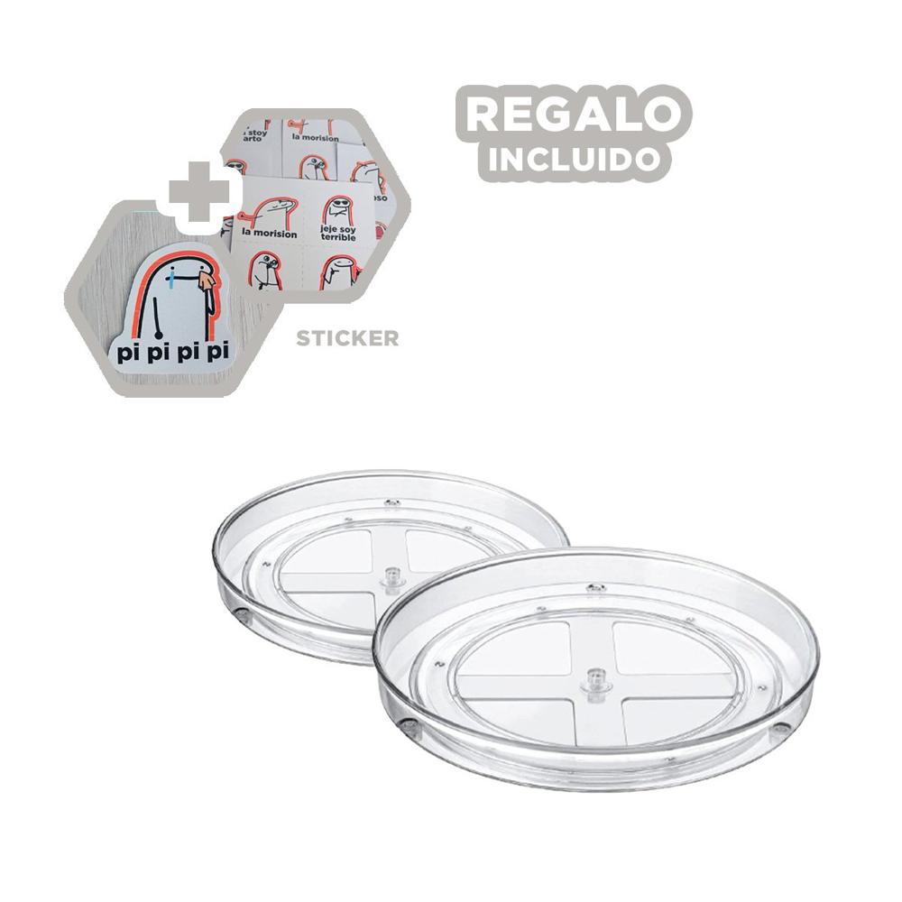 Base Giratoria Multiuso 29x3.5cm para Cocina Transparente Y+Regalo Sticker
