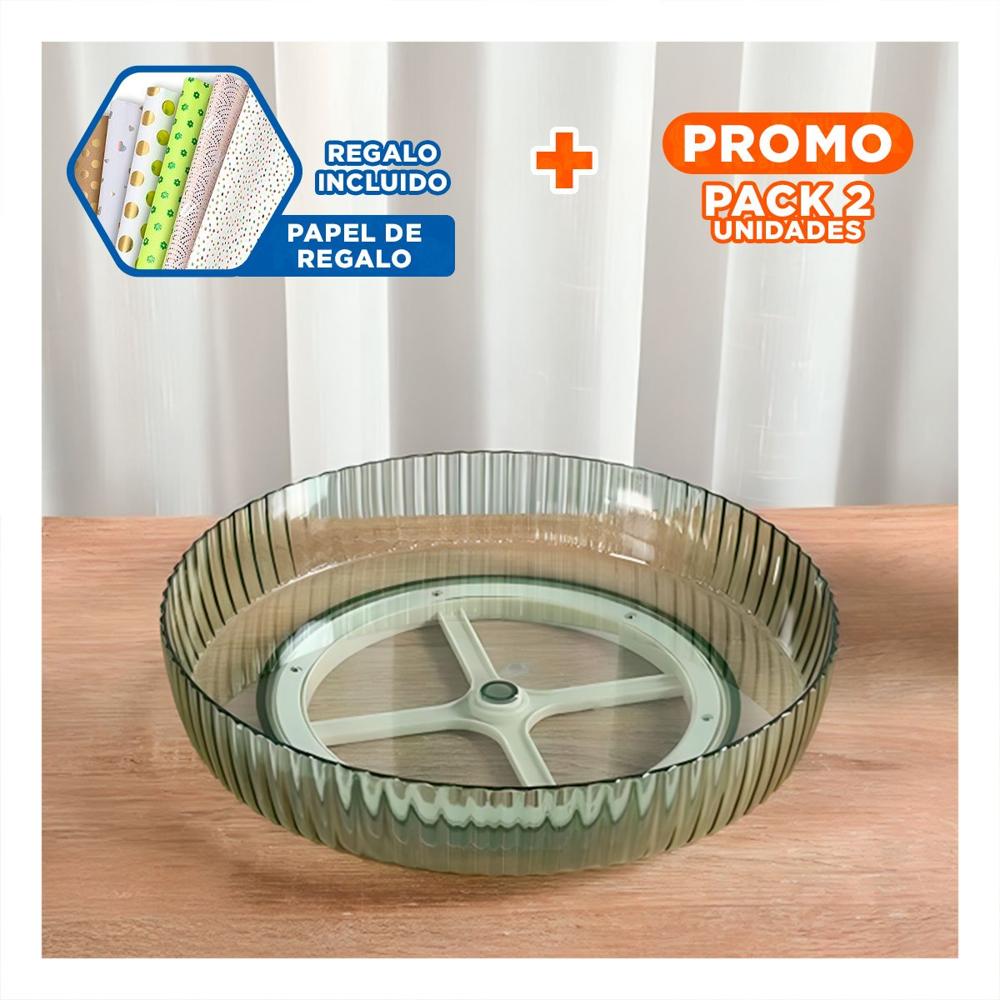 Pack2 Contenedor Para Especias Plastico 30.5x6x30.5cm Organizador Verde Y+Papel Regalo