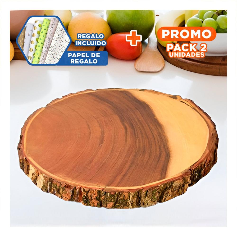 Pack2 Adorno Decorativo Circular de Madera Natural para Casa y Espacios Y+Papel Regalo