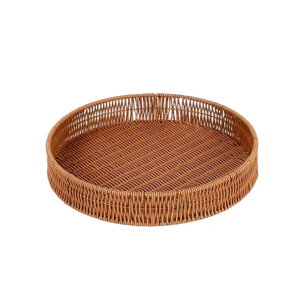 Base Organizadora Tejida Circular 35cm Marron para Espacios del Hogar Actual Y+Papel Regalo