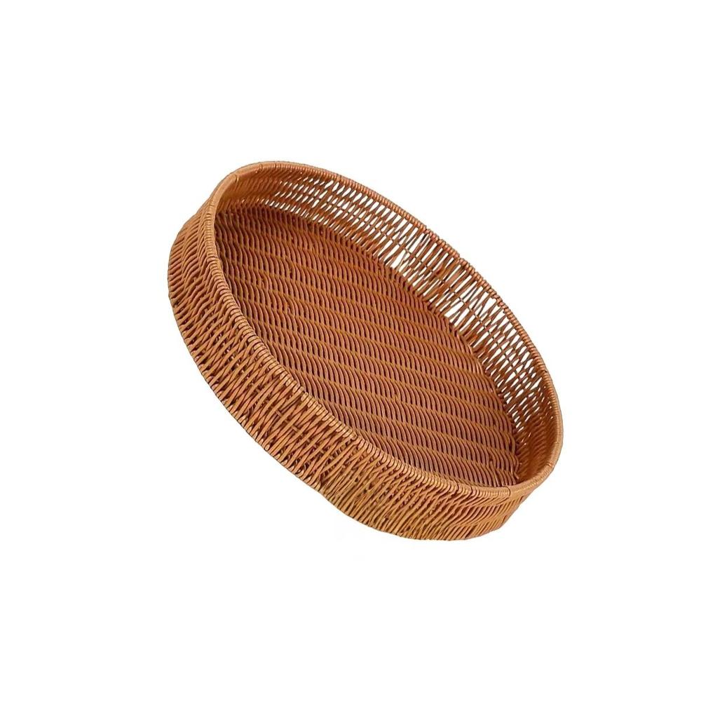 Base Organizadora Tejida Circular 30cm Marron para Espacios del Hogar Actual Y+Papel Regalo