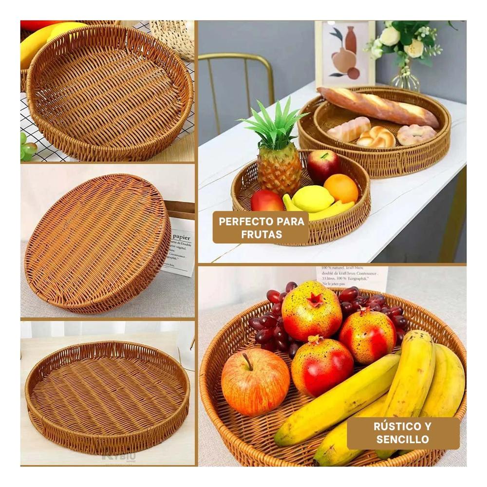 Base Funcional Tejida Circular 35cm Marron para Hogar Moderno Total Y+Post It