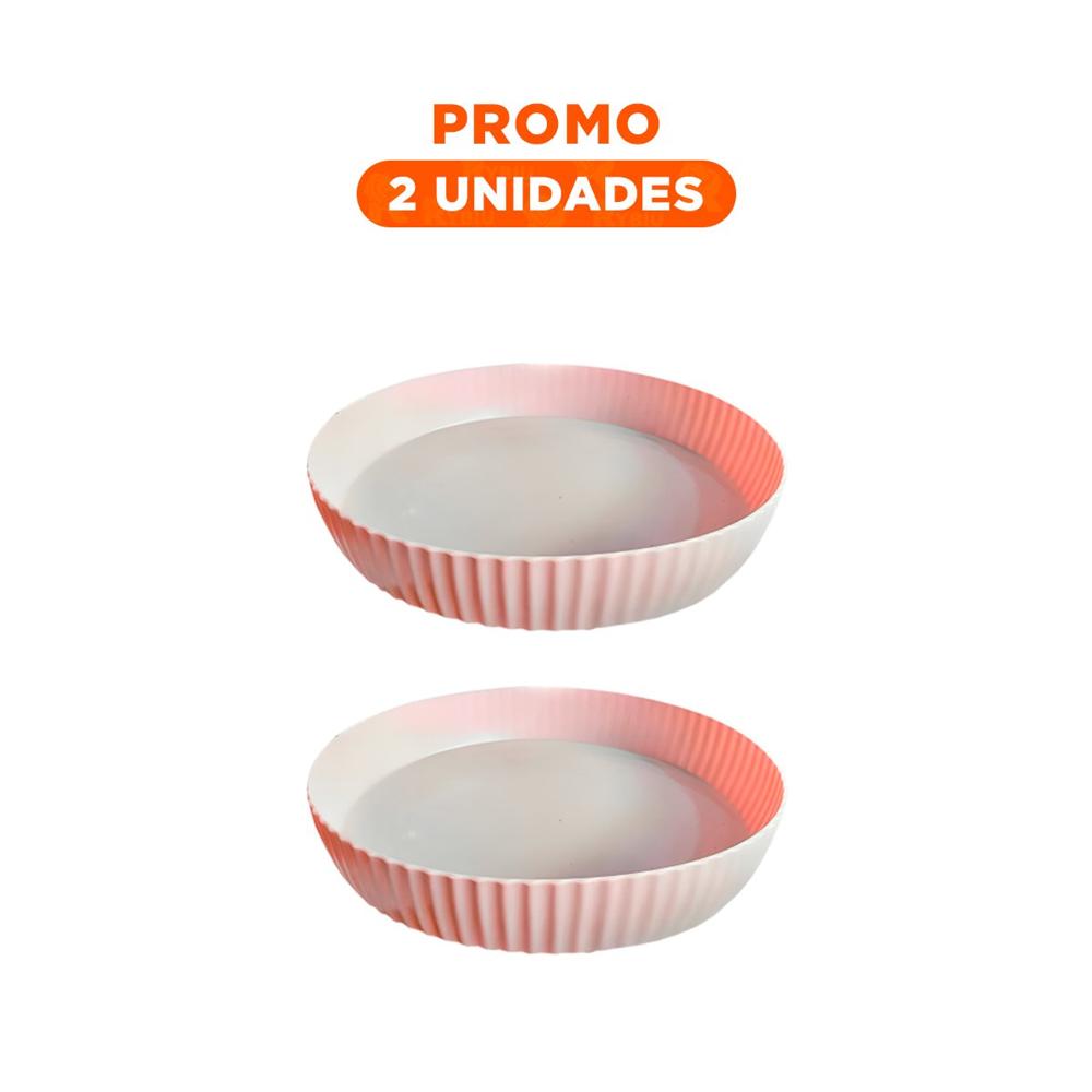 Pack2 Bandeja Para Especias Plastico 30.5x6x30.5cm Practica Rosado