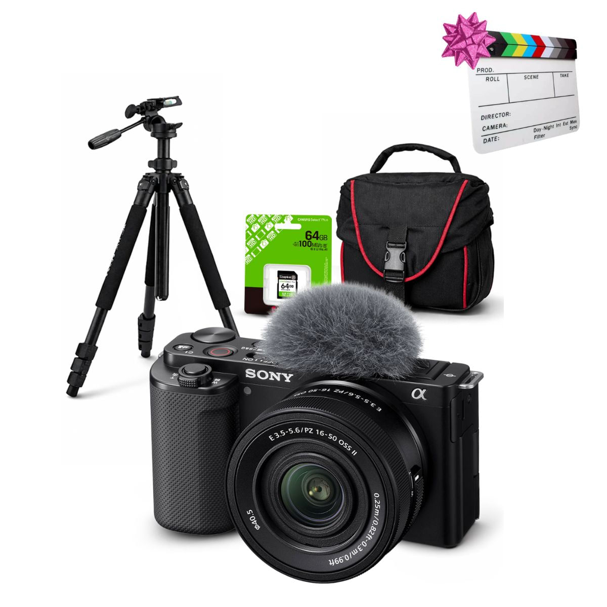 Cámara Sony ZV-E10 Mirrorless y Lente 16-50mm f35-56 II y Kit Deluxe de Accesorios