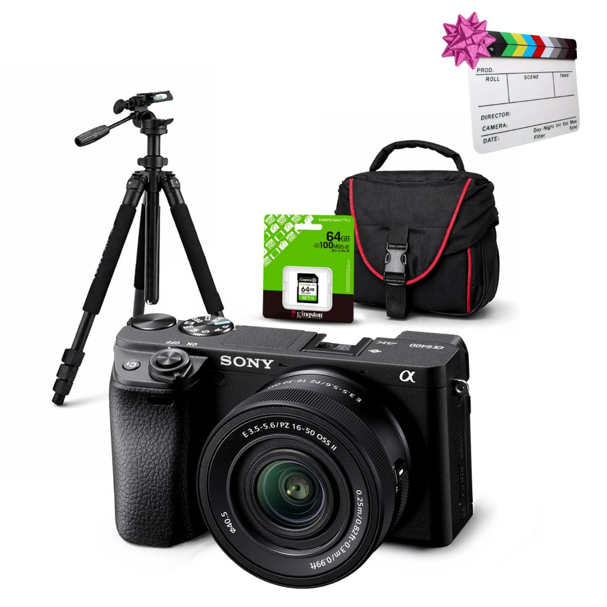 Cámara Sony Alpha a6400 Mirrorless y Lente 16-50mm II y Kit Deluxe