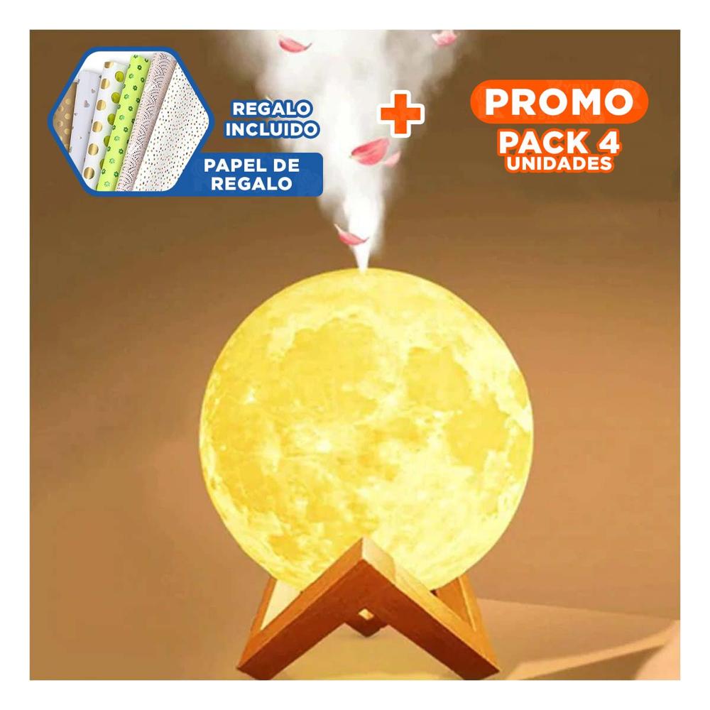 Pack4 Sereno Decorativo Humidificante con Lampara de Luna Y+Papel Regalo
