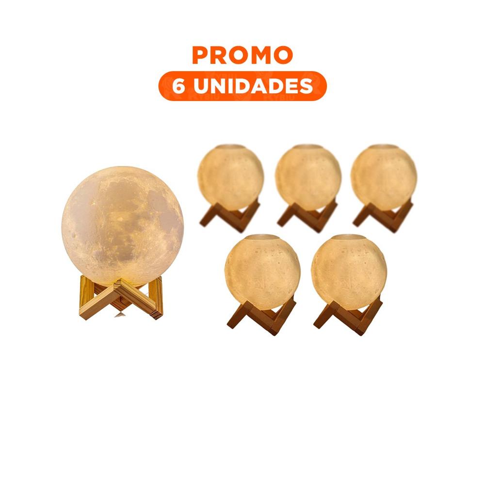 Pack6 Atmosfera Decorativa Humidificante con Lampara de Luna para Espacios de Hogar