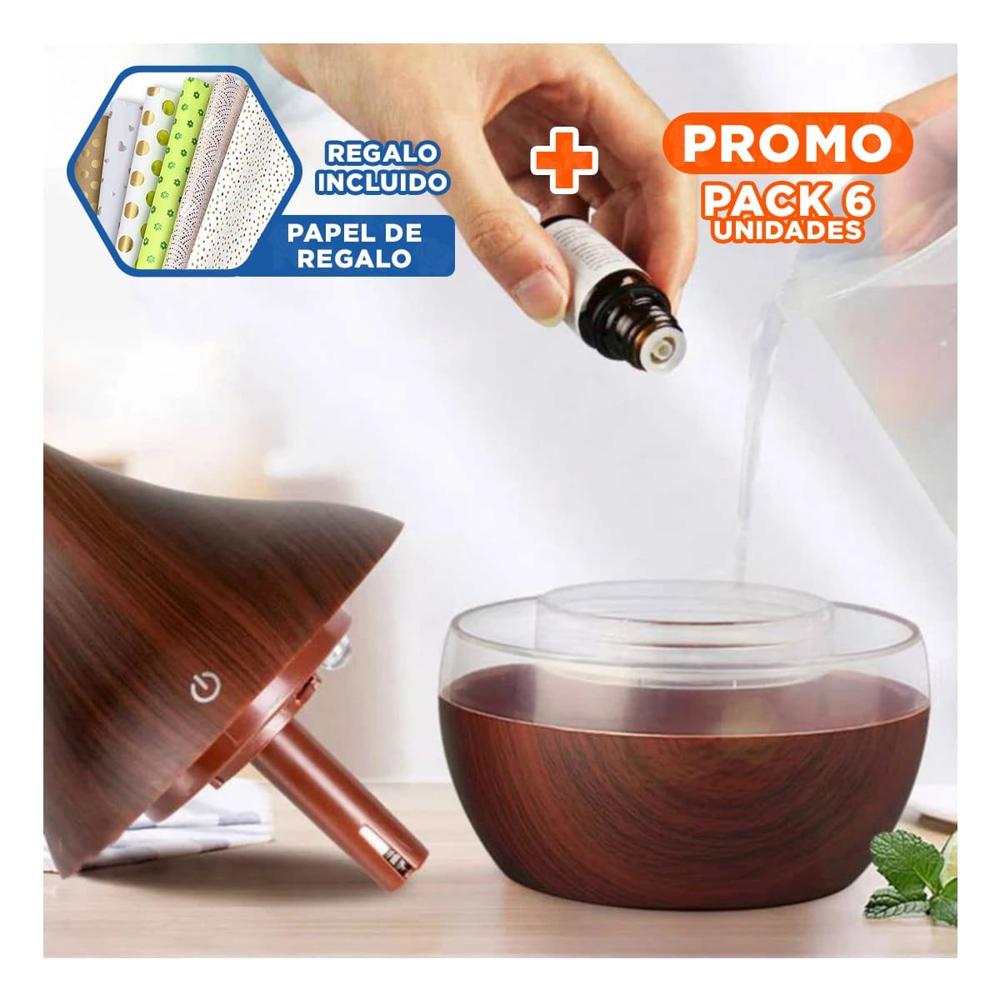 Pack6 Aromatizador para Decoracion de Sala con Madera Oscuro Natural Y+Papel Regalo