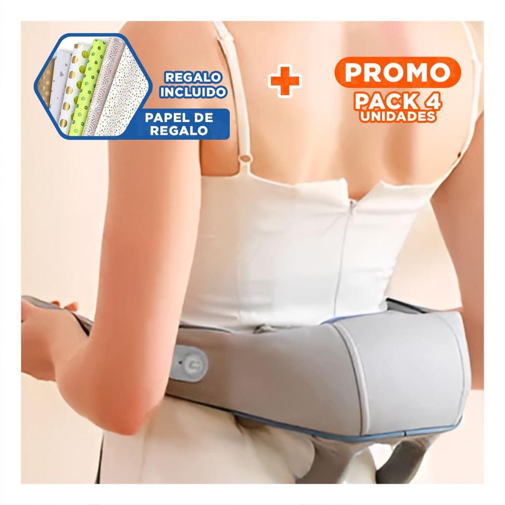 Pack4 Accesorio Compacto de Cuello y Hombros Caja Roja para Rutina en Hogar Y+Papel Regalo