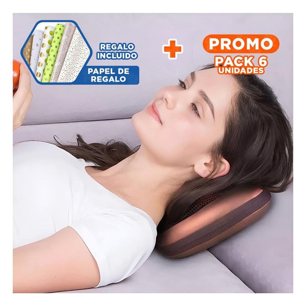 Pack6 Cojin de Relax Masajeador Electrico Y+Papel Regalo