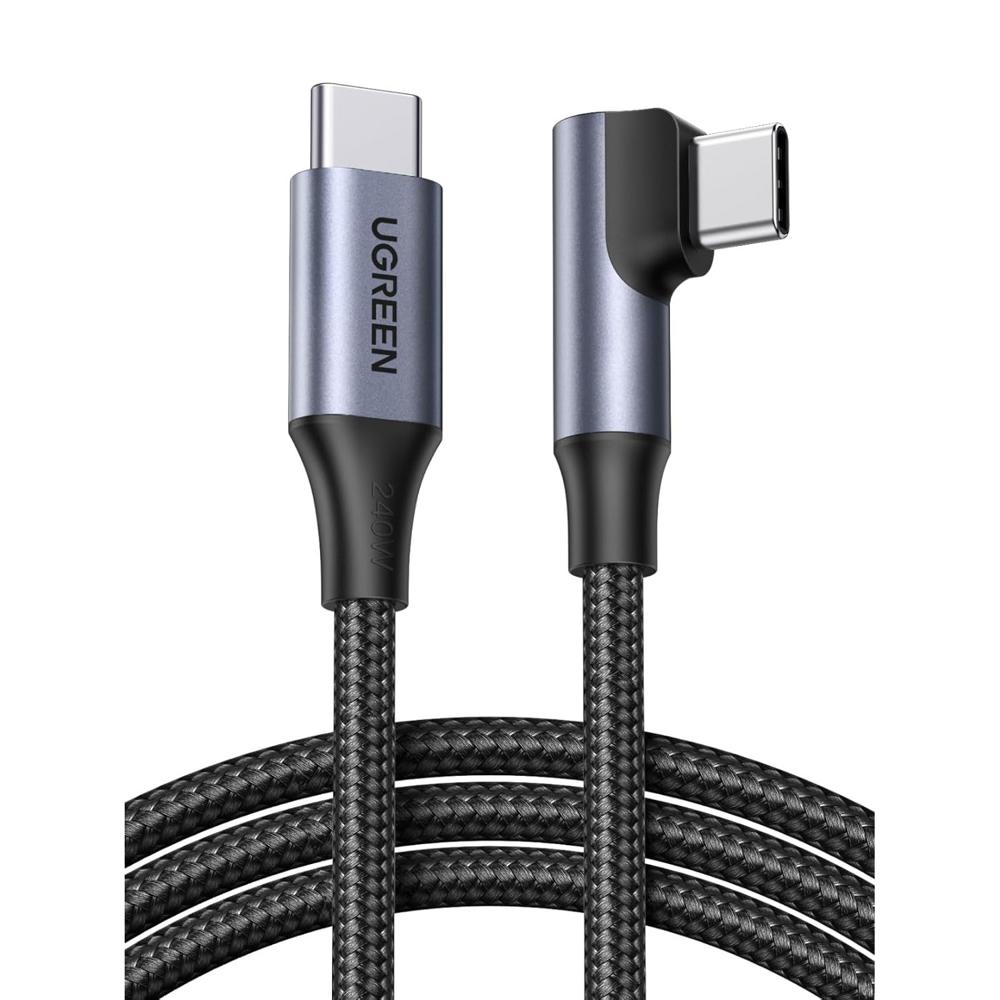 Cable Ugreen USB-C a USB-C 240W PD Ángulo Recto 1M Negro L536 85225