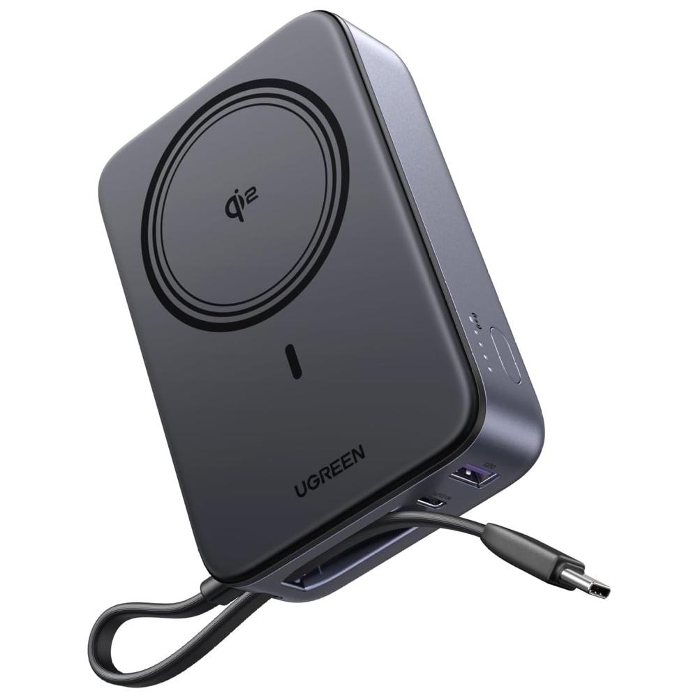 UGREEN Power Bank 20000mAh Qi2 15W PD 30W con cable USB-C integrado PB567 55450