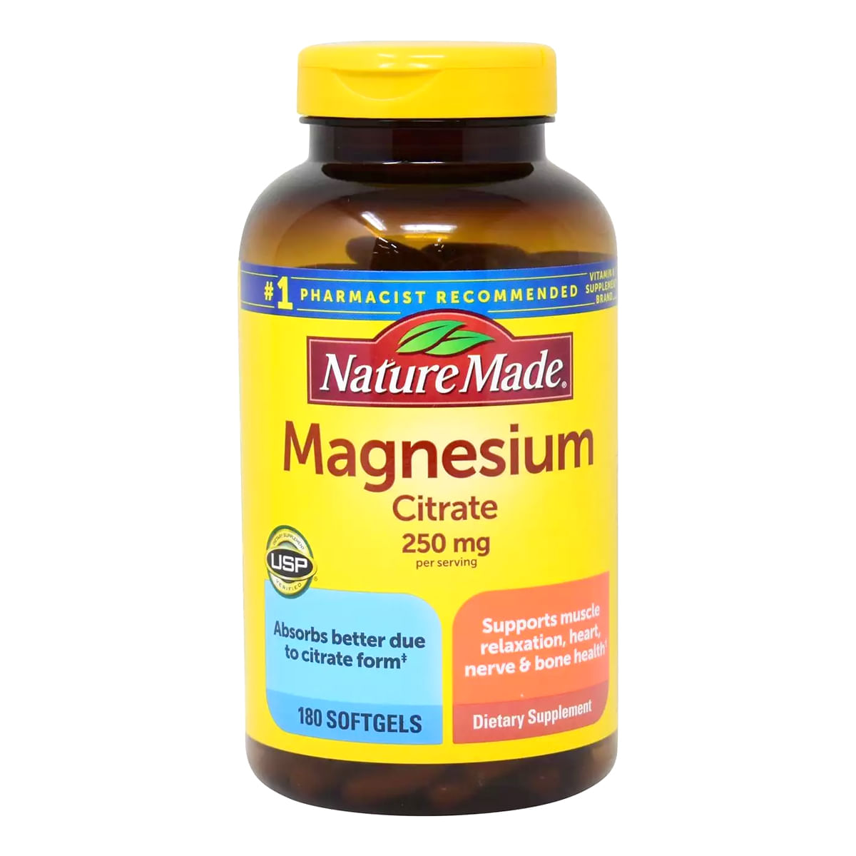 Citrato de Magnesio 250 mg Nature Made 180 Softgels