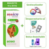 Combo Antipulga Bravecto 10-20kg más Gratis Geolocalizador Endal Plus y Bolsa desechable