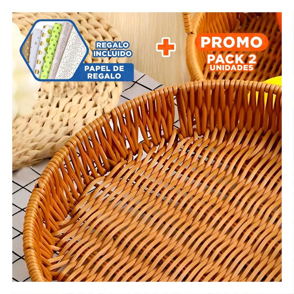 Pack2 Unidad Tejida Circular 26cm Color Marron para Orden Diario en Hogar Y+Papel Regalo