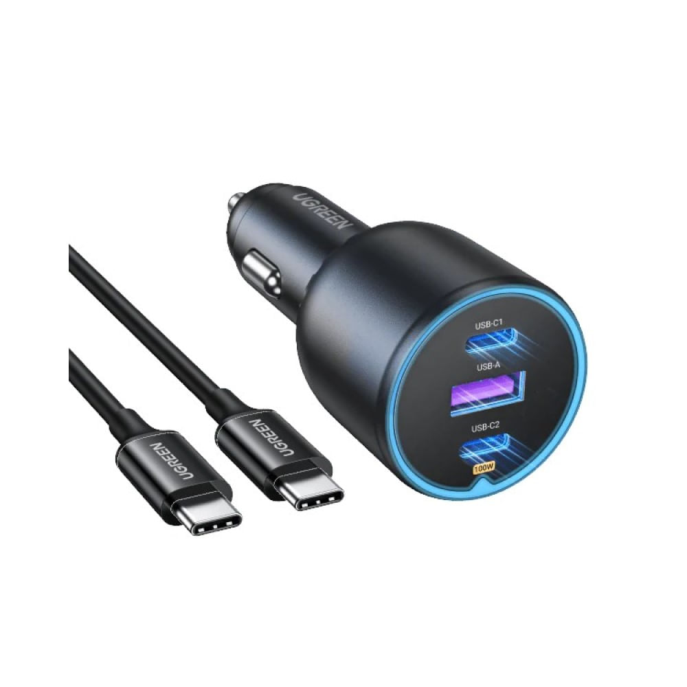 Ugreen Cargador para Auto USB C 130W Carga Rápida PD QC PPS con Luz LED EC705 55511