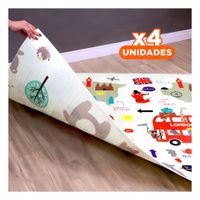 Pack4 Alfombrilla Infantil de Decoracion Hogar para Casa Sala Dormitorio Suave Y+Papel Regalo