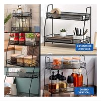 Organizador 2 Niveles Multiuso Compacto y Practico para Hogar Seguro Negro