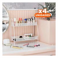 Pack4 Modulo de 2 Niveles Multiuso Versatil y Resistente de Uso Diario Blanco