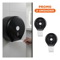 Pack2 Contenedor de Papel Higienico Jumbo Negro Resistente y Comodo y Facil Gota