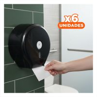 Pack6 Porta Objetos para Papel Higienico Jumbo Negro Comodo Gota Y+Regalo Sticker