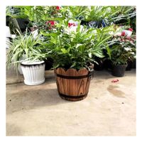 Jardinera de Madera para Decoracion Tipo Barril Marron Y+Post It