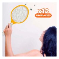 Pack12 Raqueta Mosquitera Multifuncional para Camping Patio y Jardin Anaranjado