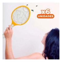 Pack6 Raqueta Mosquitera Manual con Diseño Seguro para Uso Diario Anaranjado Y+Papel Regalo