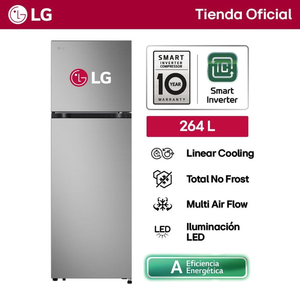 Refrigeradora LG Top Freezer 264l Linearcooling Vt26bpy