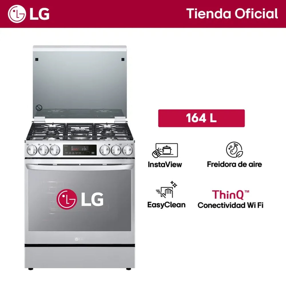 Cocina LG Instaview Freidora Aire Acero Inoxidable Lrgl5847s