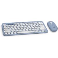 COMBO TECLADO Y MOUSE INALÁMBRICOS PARA MAC PEBBLE 2 LOGITECH | AZUL / BLANCO