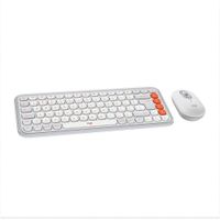 COMBO TECLADO Y MOUSE INALÁMBRICOS POP ICON LOGITECH | BLANCO / NARANJA