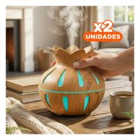 Pack2 Humificador con Forma de Flor 12x11cm Color Madera Claro Y+Papel Regalo
