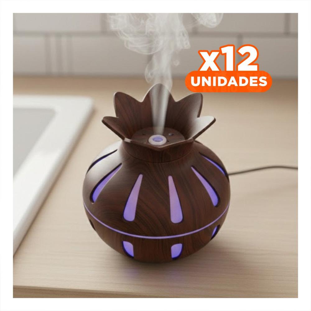 Pack12 Equipo con Funcion Humificadora con Forma Floral 12x11cm Marron Y+Papel Regalo
