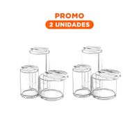 Pack2 Porta higiene acrilico con 3 espacios tubulares y tapa para orden en hogar transparente