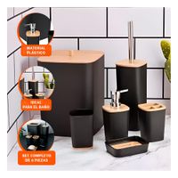 Kit Organizador de Higiene Set de 6 Piezas Negro Acabado Fino Durable Y+Post It