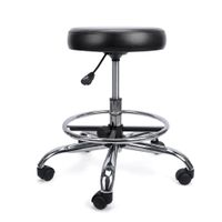 Taburete de Acero Inoxidable con Asiento Giratorio Rodante