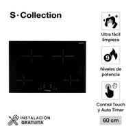 Cocina Encimera de Inducción 77cm S-Collection 3120SOLCO051V2 Negro