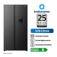 Refrigeradora Indurama RI-795DNI 529L Side By Side con Dispensador Negro