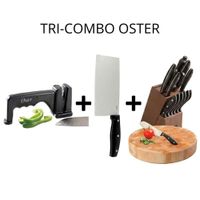 Tri-combo Afilador de Cuchillos 75979-01 +Hacha Cuchillo + Set de Cuchillos Huxford14P