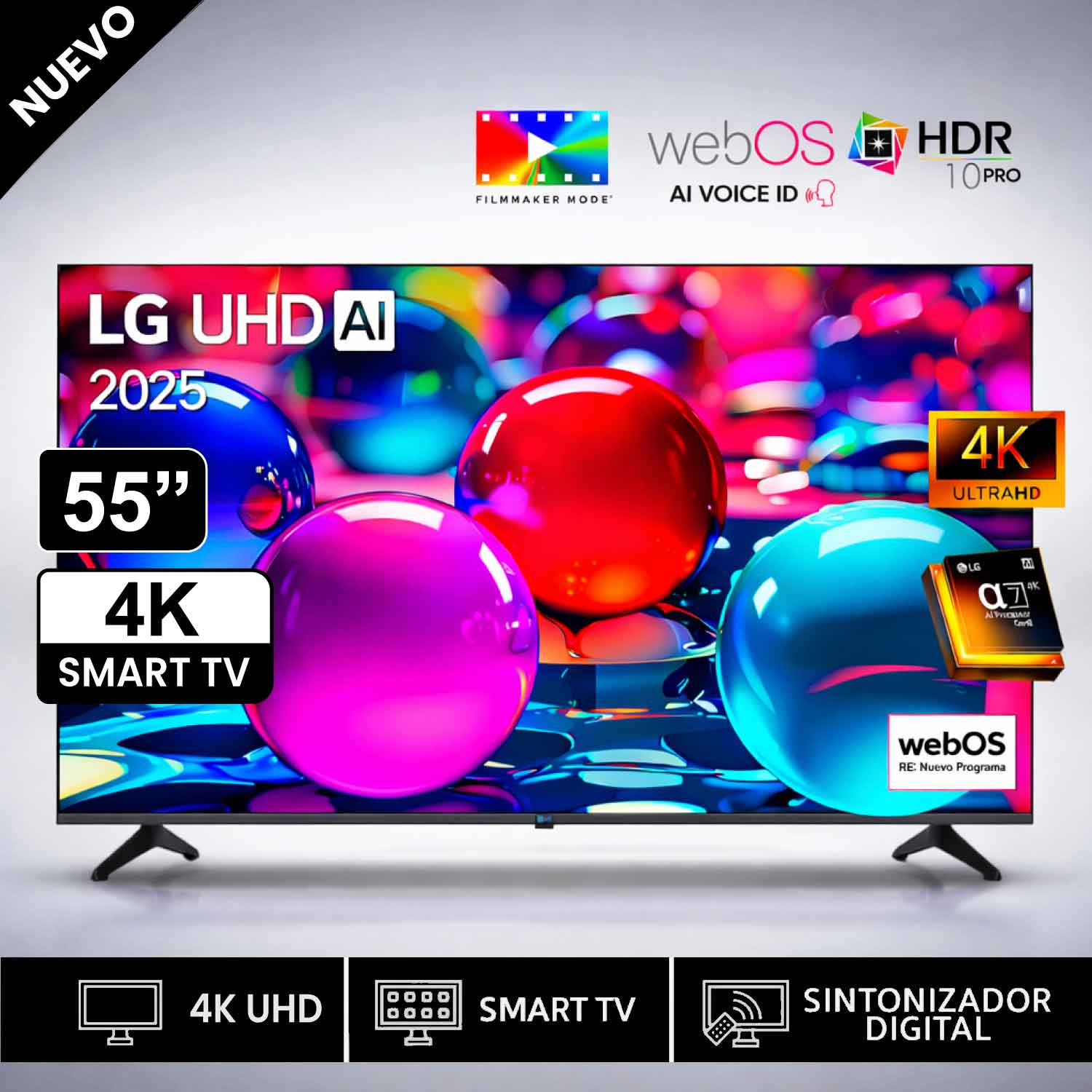 Televisor Lg 55 Pulg UltraHD 4K AI ThinQ 55UA7300PSB Modelo 2025