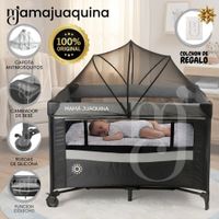 Cuna Corral de Lujo ROMI Light Gray con Colchón