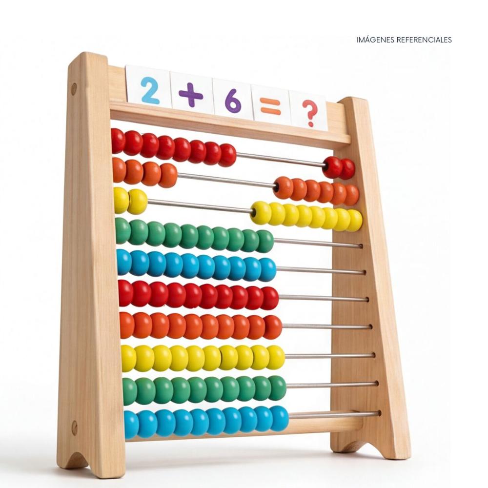Ábaco de Madera con Tarjetas Numéricas Educativo Niños